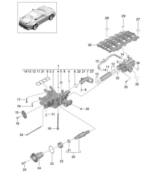 Diagram 104-000 Porsche Macan S Petrol 3.0L V6 354Bhp 