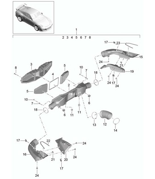 Diagram 106-005 Porsche Cayenne S V6 3.0L Hybrid 380HP Engine