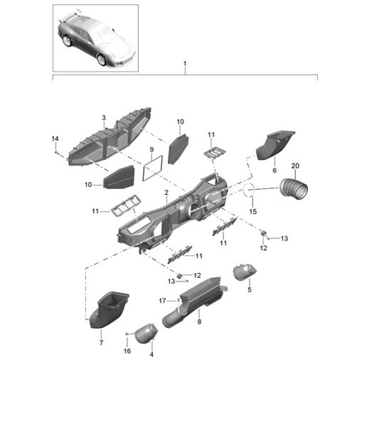 Diagram 106-010 Porsche Boxster 718 2.0L PDK (300 Bhp) Engine