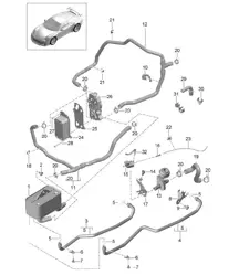 - PDK - Caja de cambios / Intercambiador de calor / Tubería de aceite / Tubería de agua (Modelo: CG190,CG192,CG195) 991 R/GT/GT3 2014-21