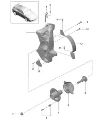 Support de roue / Moyeu de roue 991 R/GT3/RS 2014-17