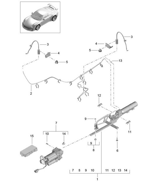 Diagram 402-004 Porsche 996 C2 3.4L 1997-08/01 Front Axle, Steering 
