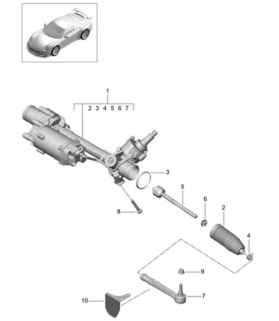 Diagram 403-001 Porsche Cayenne 92A (958) 2010-2017 Front Axle, Steering 