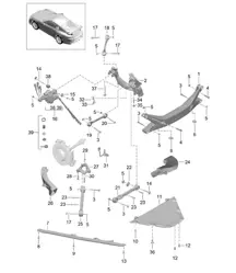 Train arrière / Partie latérale / Support / Guide 991 R/GT3/RS 2014-17