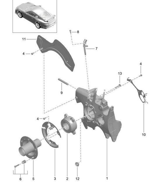 Diagram 501-010 Porsche Cayenne Turbo / Turbo S 4.8L 2007>> Rear Axle