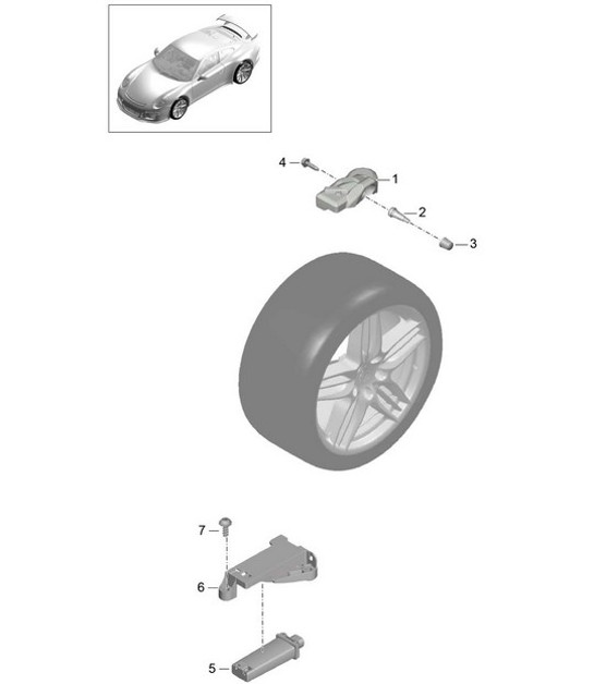 Diagram 601-006 Porsche Cayman 718 2.0L PDK (300Bhp) Wheels, Brakes