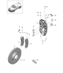 Freno de disco / Eje delantero 991 R/GT3/RS 2014 -17
