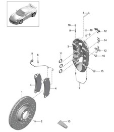 Disc brake / Front axle 991 GT3/RS 2018>> Disc brake / Front axle 991 GT3/RS 2018>>