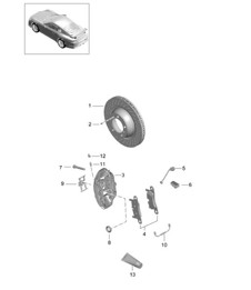 Disc brake / Rear axle 991 R/GT3/RS 2014-17 Disc brake / Rear axle 991 R/GT3/RS 2014-17