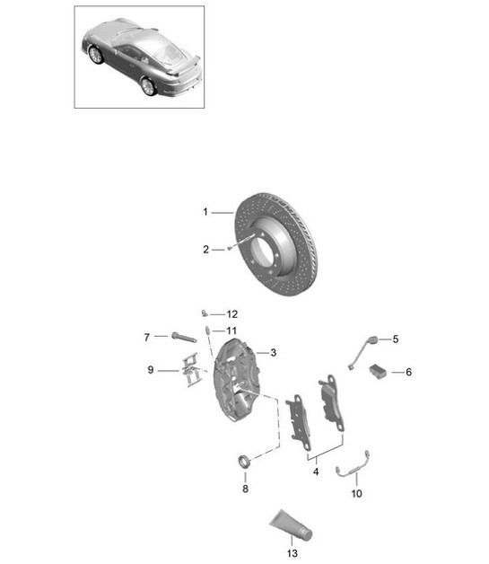 Diagram 603-010 Porsche Cayenne S/GTS 4.8L 2007>> Ruote, freni
