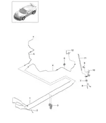 Líneas de freno / Parte inferior de la carrocería - Central, Trasera - 991 R/GT3/RS 2014-17