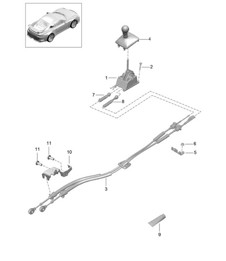 Transmission control / Manual gearbox - PR:486 - 991 R/GT3/RS 2014-17 Transmission control / Manual gearbox - PR:486 - 991 R/GT3/RS 2014-17