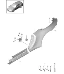 Partie latérale / Partie section - panneau latéral 991 GT3 2014-21