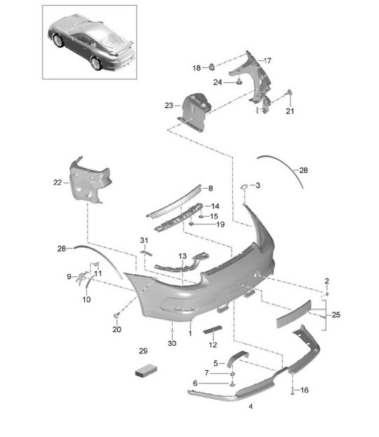 Diagram 802-014 Porsche 991 (911) MK1 2012-2016 Body