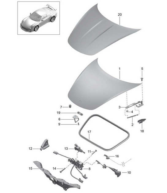 Diagram 803-000 Porsche Cayenne Coupe E-Hybrid V6 3.0L 340Hp 