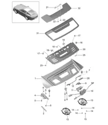 Copertura posteriore 991 (911) R 2014-21