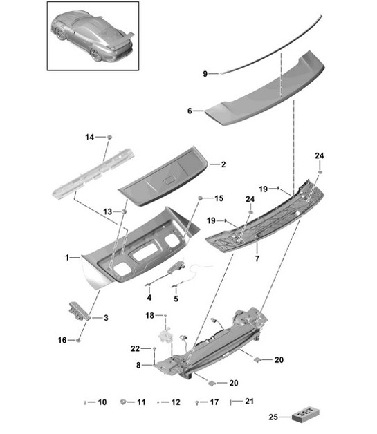 Diagram 803-025 Porsche Boxster 986/987/981 (1997-2016) Body