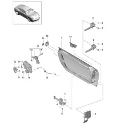 Habillage de porte / Pièces de montage / Serrure de porte 991 (911) R 2014-21