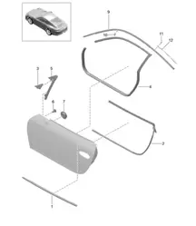 Türdichtung und Zierleiste 991 (911) R 2014-21
