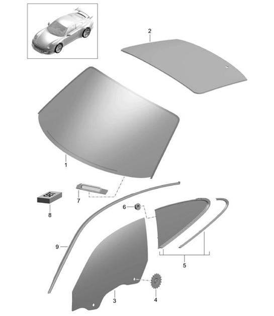Diagram 805-000 Porsche Cayman 987C/981C (2005-2016) Body