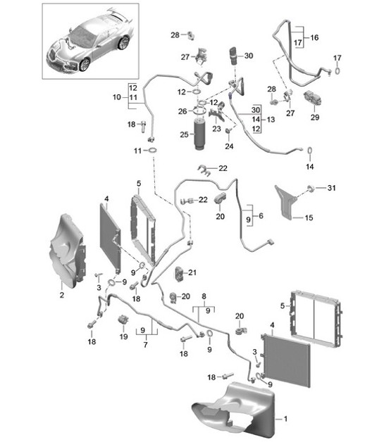 Diagram 813-020 Porsche 964 (911) (1989-1994) Body