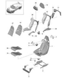 Siège baquet / Structure de siège / Housse / Partie en mousse (PR:373,374) 991 GT3 2014-21