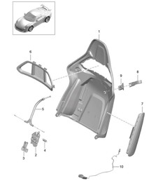 Carcasa del respaldo / asiento envolvente / Plegable / Accesorios (PR:388,389) 991 GT3 014-21 Carcasa del respaldo / asiento envolvente / Plegable / Accesorios (PR:388,389) 991 GT3 014-21