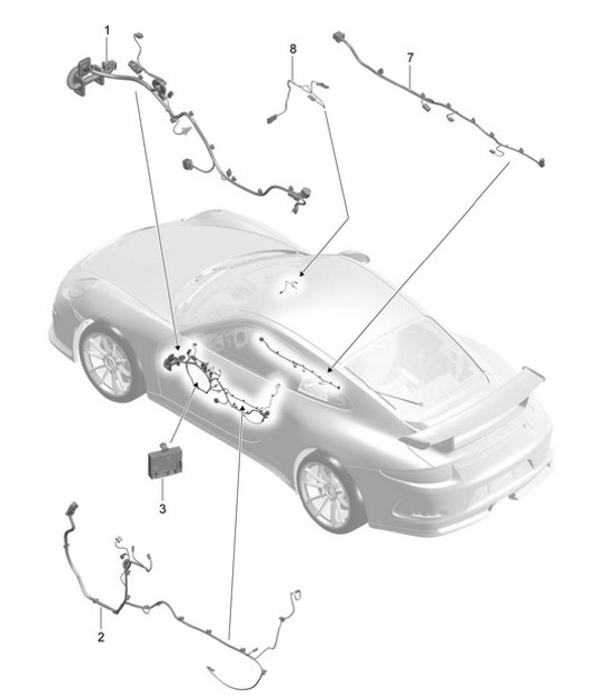 Diagram 902-015 Porsche Cayman 987C/981C (2005-2016) Electrical equipment