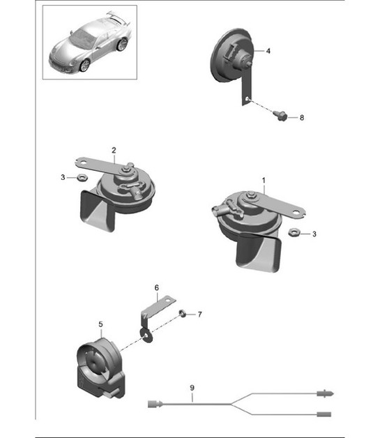 Diagram 903-000 Porsche Cayman S 3.4L 987C 2005-08 Electrical equipment