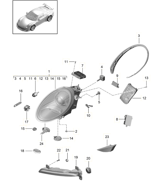 Diagram 905-007 Porsche Cayenne 3.6L 2007>> Electrical equipment