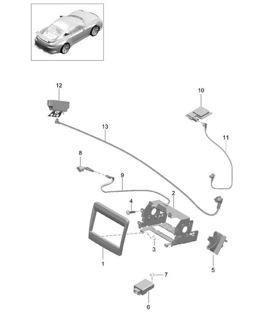 Diagram 911-001 Porsche Cayman 987C/981C (2005-2016) Electrical equipment