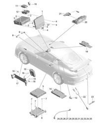 Scherm / Centrale computer / Navigatie / TV / microfoon / Multimedia interface / Koppelbox / Camera / Verbindingslijn 991 GT3/RS 2018&gt;&gt;