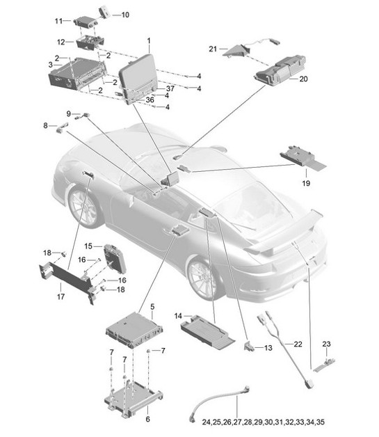 Diagram 911-003 Porsche Cayenne Coupe Turbo S E-Hybrid V8 4.0L 550CV 