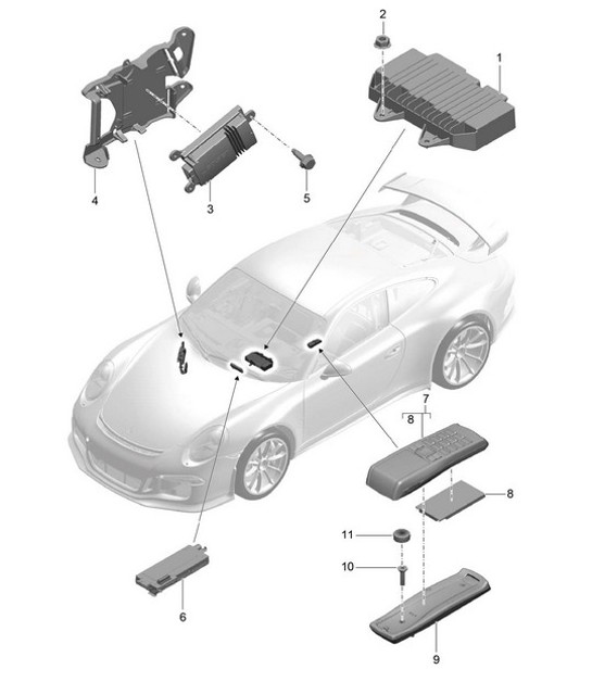 Diagram 911-010 Porsche Cayenne Turbo / Turbo S 4.8L 2007>> Electrical equipment