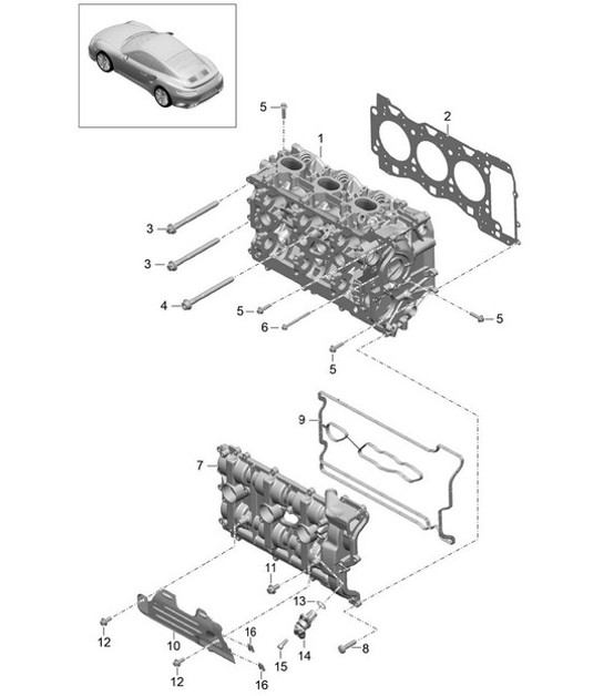 Diagram 103-000 Porsche Macan GTS Petrol 3.0L V6 360Bhp Engine