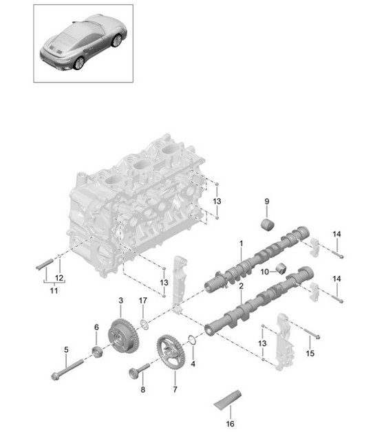 Diagram 103-010 Porsche Cayenne 9PA1 (957) 2007-2010 Engine