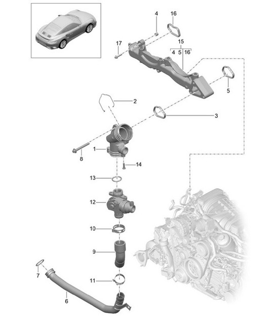 Diagram 105-003 Porsche Cayenne S 4.5L V8 2003>> Engine