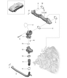 Soporte de montaje / Pipa de agua 991 Turbo / GT2 RS 2014-20 Soporte de montaje / Pipa de agua 991 Turbo / GT2 RS 2014-20