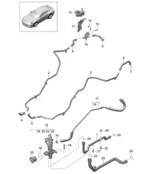 Connessione / Tubo dell'acqua / Controllo / Raffreddamento ad acqua 991 Turbo / GT2 RS 2014-20