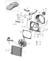 Refrigeración por agua 3 - Ventilador del radiador - 991 Turbo / GT2 RS 2014-20 Refrigeración por agua 3 - Ventilador del radiador - 991 Turbo / GT2 RS 2014-20