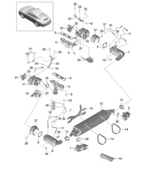 Exhaust system / Emission control / Exhaust gas turbocharger 991 Turbo 3.8L 2016-20