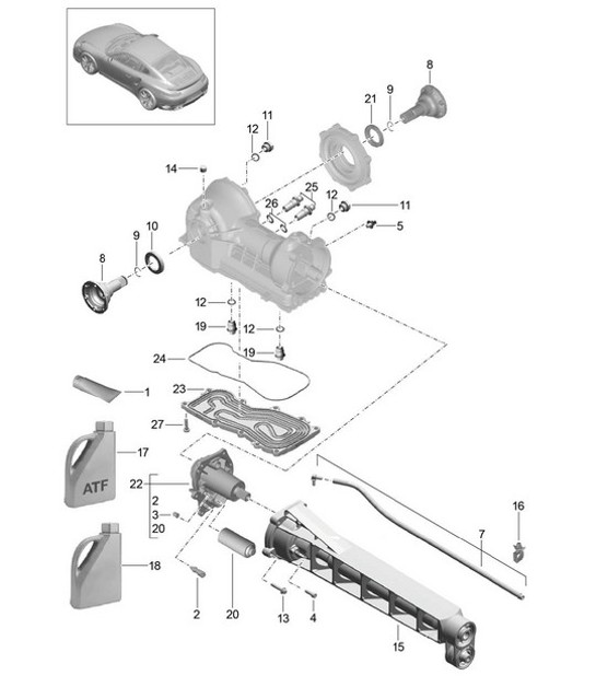 Diagram 305-015 Porsche 996 (911) (1997-2005) Transmission