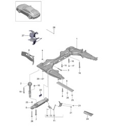 Cross member / Wishbone - PR:D97 - 991 GT2 RS 2014-20 Cross member / Wishbone - PR:D97 - 991 GT2 RS 2014-20