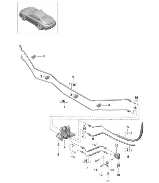 Diagram 402-040 Porsche Cayenne 92A (958) 2010-2017 Front Axle, Steering 