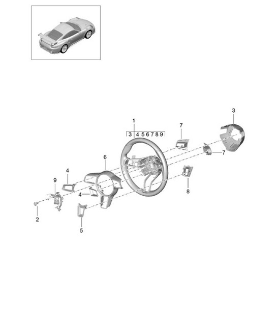 Diagram 403-014 Porsche Cayenne Turbo S V8 4.8L Petrol 550HP Front Axle, Steering 