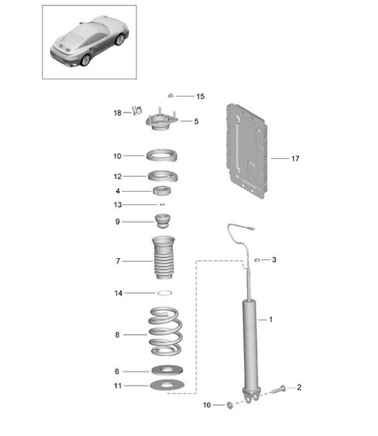 Diagram 502-000 Porsche Panamera Turbo V8 Executive Asse posteriore