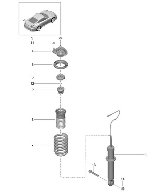 Diagram 502-003 Porsche Cayenne Turbo S 4.5L 2006>> Rear Axle