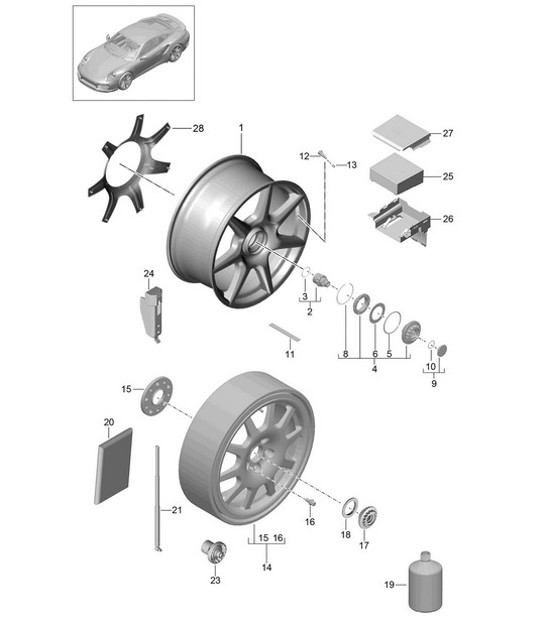 Diagram 601-003 Porsche Cayenne E-Hybrid V6 3.0L V6 340Hp 