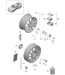 Wheels with central locking - PR:D97 - 991 GT2 RS 2014-20