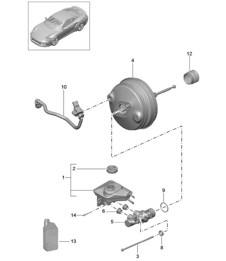 Brake master cylinder / Brake servo 991 Turbo 2017>> Brake master cylinder / Brake servo 991 Turbo 2017>>